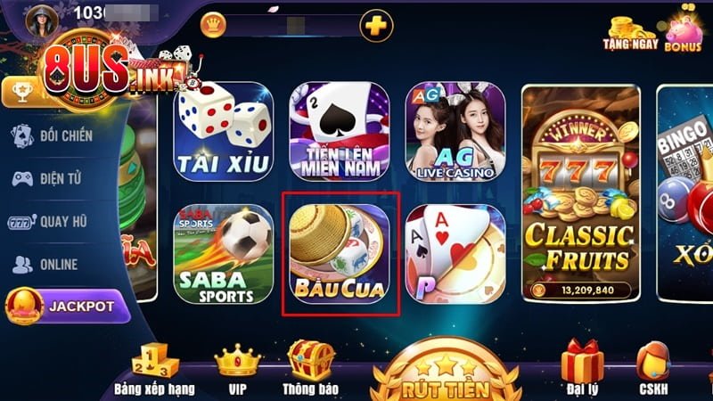 Để đánh Bầu Cua, game thủ cần chọn địa điểm uy tín, trả thưởng đầy đủ như 8US